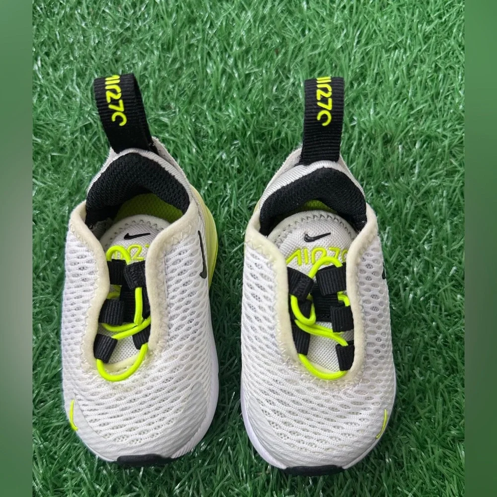 (TD) Nike Air Max 270 'Pure Platinum‎ Volt' DO1384-100 Size 2C